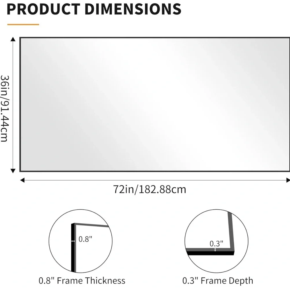 Elegant Black Framed Wall Mirror 58